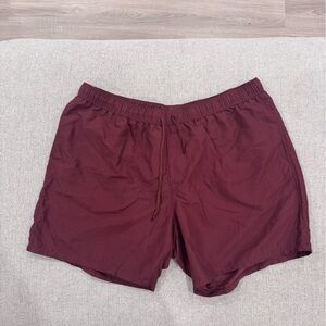 ASOS Women's Burgundy Athletic Drawstring Shorts